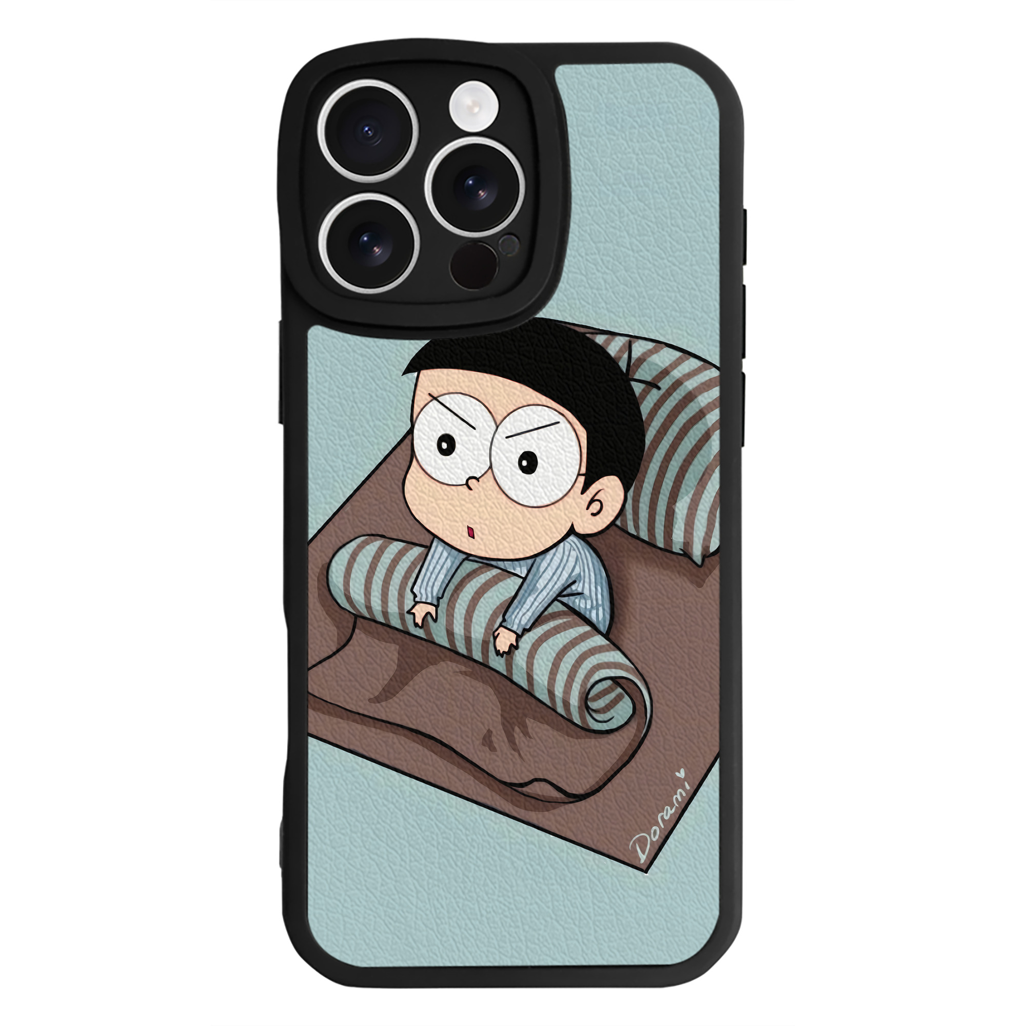 （画像用） ドラえもん Doraemon 【iPhone 16シリーズ対応】シリコンスマホケース（レザー調） 材質：シリコン